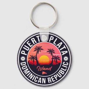 Porte-clés Puerto Plata République dominicaine Retro Sunset 6