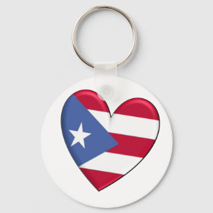 Porte-clés Puerto Rico Heart Flag