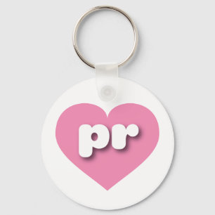 Porte-clés Puerto Rico Pink Heart - I love pr