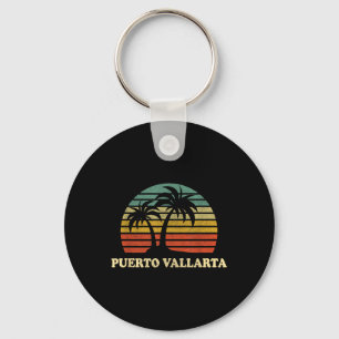 Porte-clés Puerto Vallarta Mexico Beach Palm Tree Retro les a