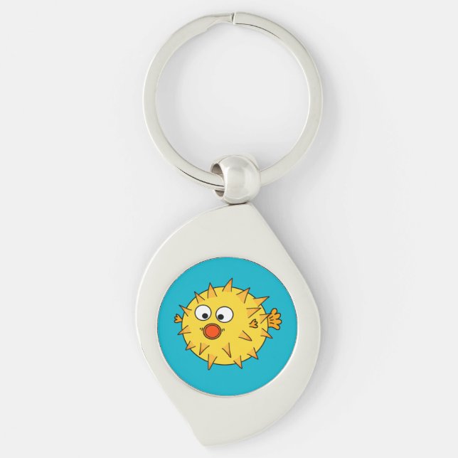 Porte-clés Pufferfish jaunes (Devant)