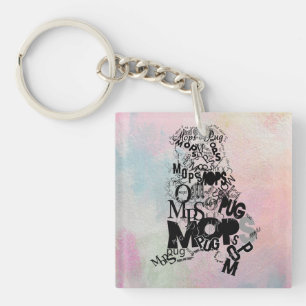 Porte-clés Pug de type