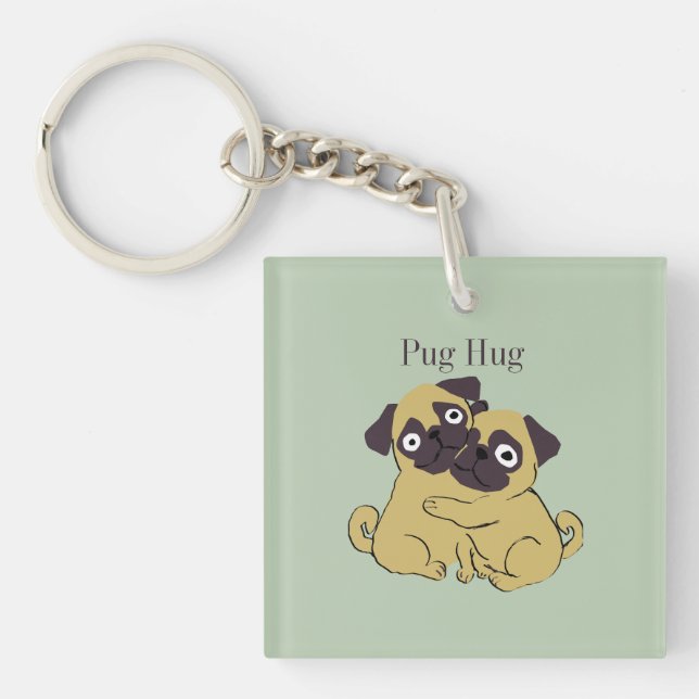Porte-clés Pug hug  (Devant)