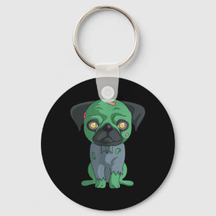 Porte-clés Pug zombie
