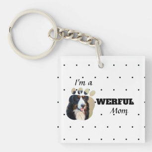 Porte-clés Puissante Chat / Chien Maman textos ajouter la pho