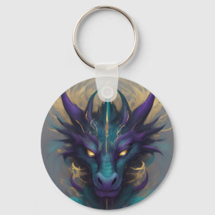 Porte-clés Puissante tête de dragon mythique