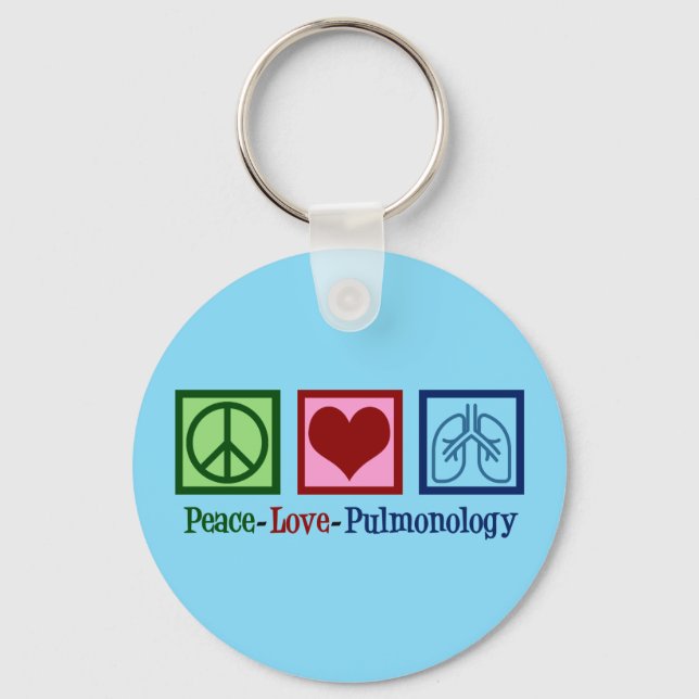 Porte-clés Pulmonologie Peace Love (Recto)