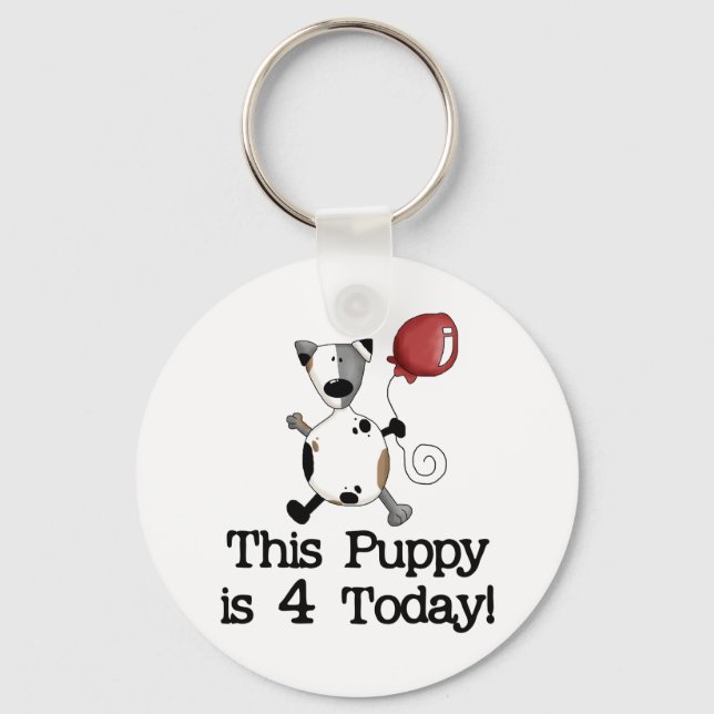 Porte-clés Puppy est 4 Tshirts et cadeaux d'anniversaire (Recto)