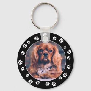 Porte-clés Puppy Instagram Photo White Empreintes de pattes P