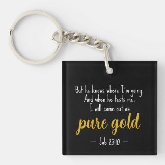Porte-clés Pure Gold Job 23:10 Scripture Keychain
