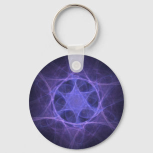 Porte-clés Purple Fractal Star Of David