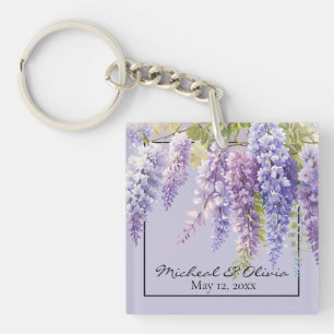 Porte-clés Purple lavande aquarelle glycine florale lilas
