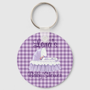 Porte-clés PurpleGingham VintageBaby RuffledBassinet Porte - 