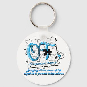 Porte-clés puzzle aqua