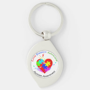 Porte-clés Puzzle de l'autisme sur le coeur