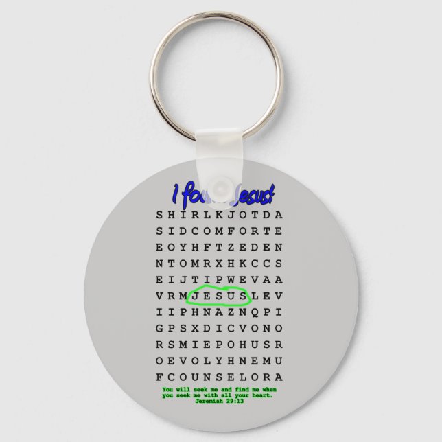 Porte-clés Puzzle de recherche de mots Jésus (Recto)