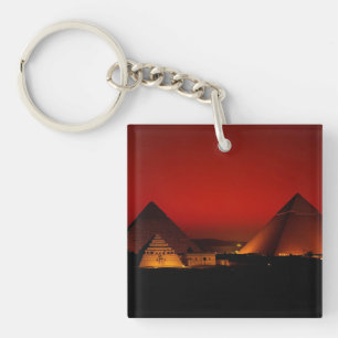 Porte-clés Pyramides au coucher de soleil rouge