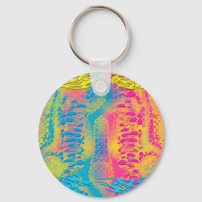 Porte-clés PYTHON - moderne fractale décorative - (Recto)