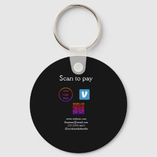 Porte-clés Q R code venmo scanner pour payer ajouter le logo