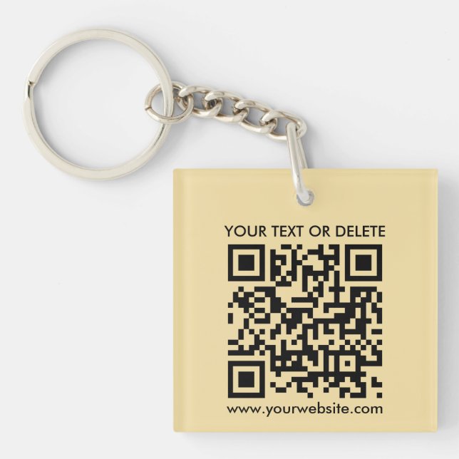 Porte-clés QR Code Gold Moderne Élégant Carré simple face (Devant)
