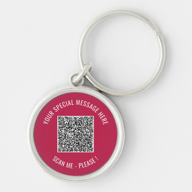 Porte-clés QR Code Info Votre cadeau spécial Porte - clé surp (Devant)