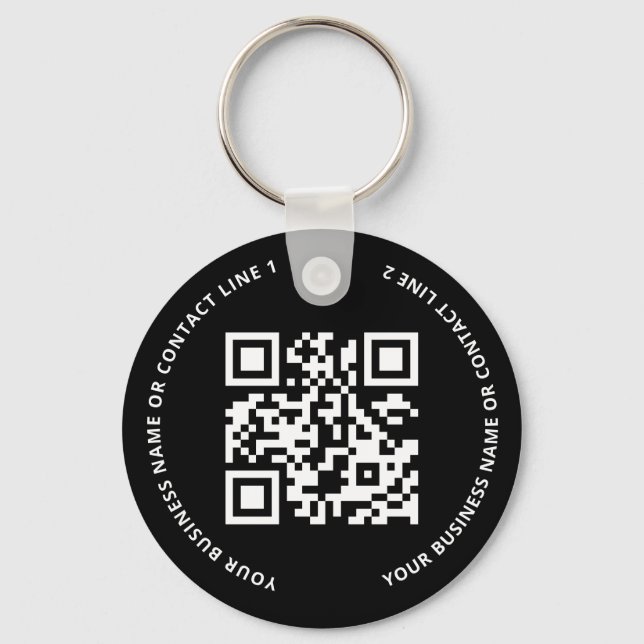 Porte-clés QR Code Logo Business Black (Recto)