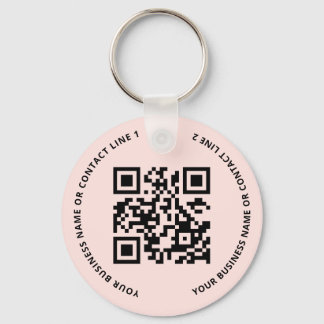 Porte-clés QR Code Logo Business Blush Pink