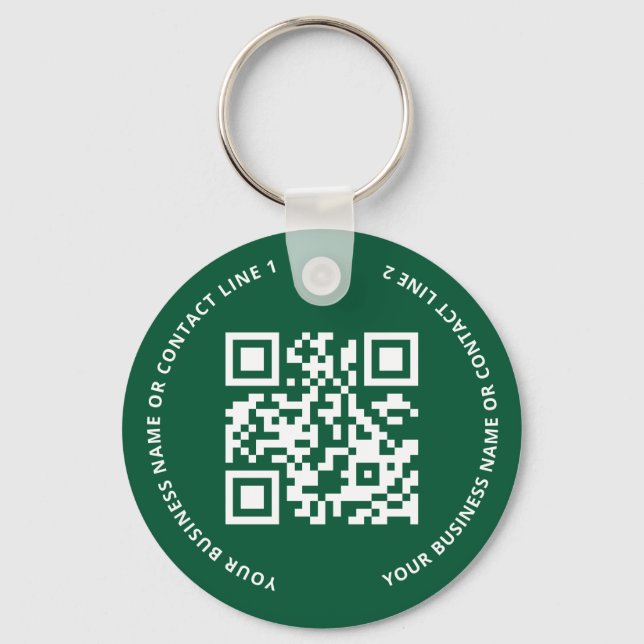 Porte-clés QR Code Logo Business Green (Recto)