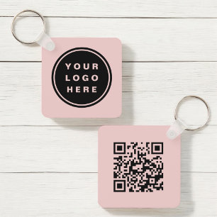 Porte-clés QR Code Pink Entreprise Logo d'affaires promotionn