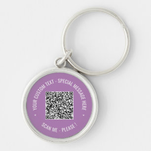 Porte-clés QR Code Scan Info Custom Text and Colors Keychain