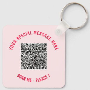 Porte-clés QR Code Scan Info Porte - clé de texte personnalis