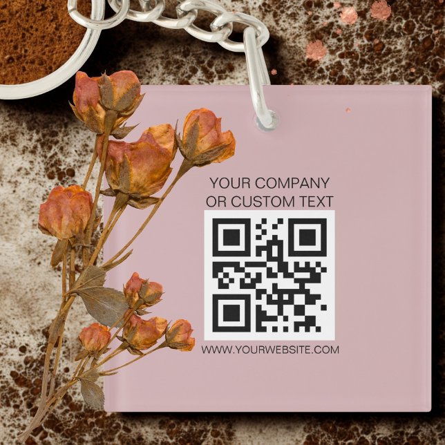 Porte-clés QRcode nom de société noire, texte personnalisé, s (Créateur téléchargé)