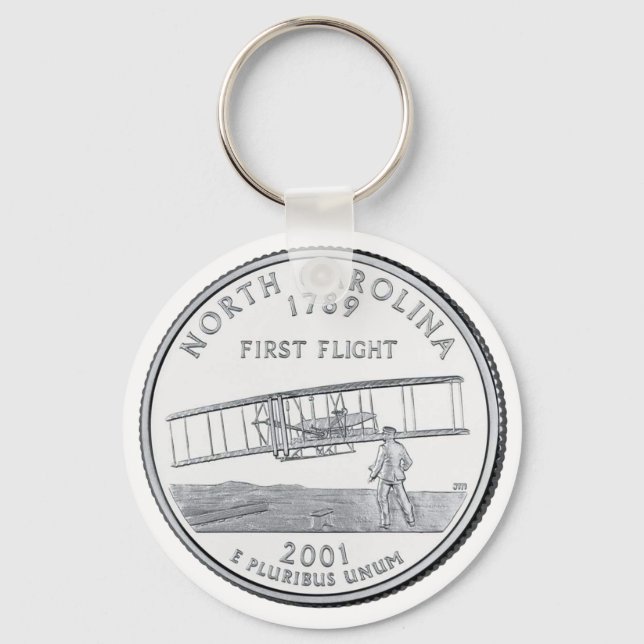 Porte-clés Quarter d'État de la Caroline du Nord (Recto)