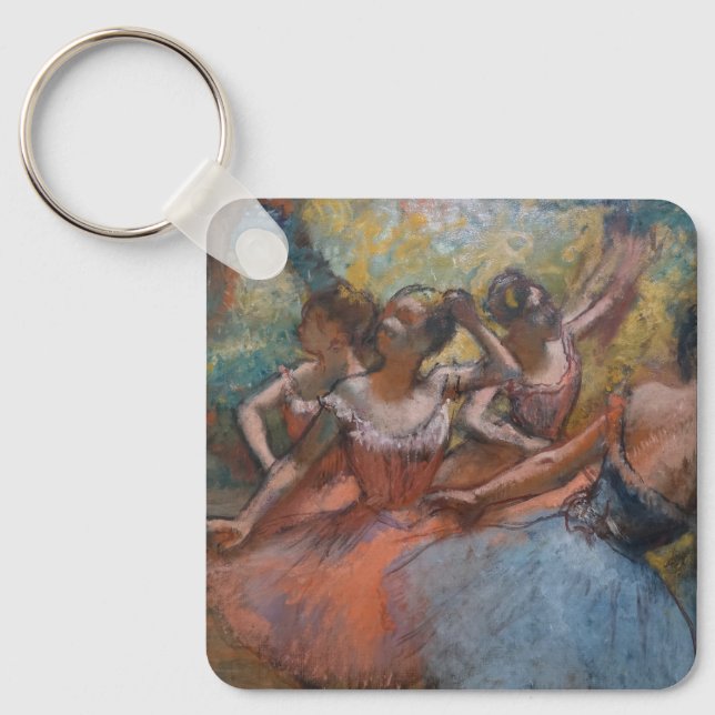 Porte-clés Quatre danseurs de ballet sur scène par degrés (Recto)
