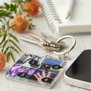 Porte-clés Quatre de vos photos font votre propre souvenir