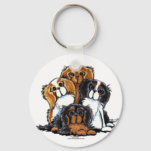 Porte-clés Quatre épagneuls cavaliers du Roi Charles