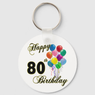 Porte-clés Quatre-vingtième cadeaux d'anniversaire et