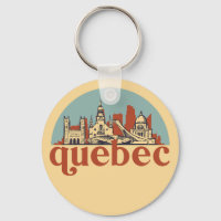 Québec Canada Retro City Skyline Cityscape Art