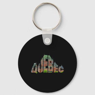 Porte-clés Québec Château Frontenac Typographie Canada Voyage