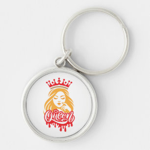 Porte-clés Queen Design – Typographie élégante de couronne ro