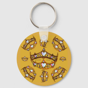 Porte-clés Queen Hearts Gold Crowns Tiaras moutaras or