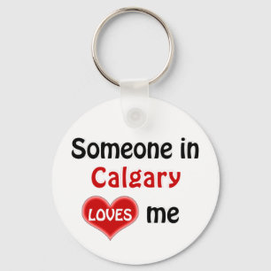 Porte-clés Quelqu'un à Calgary m'aime