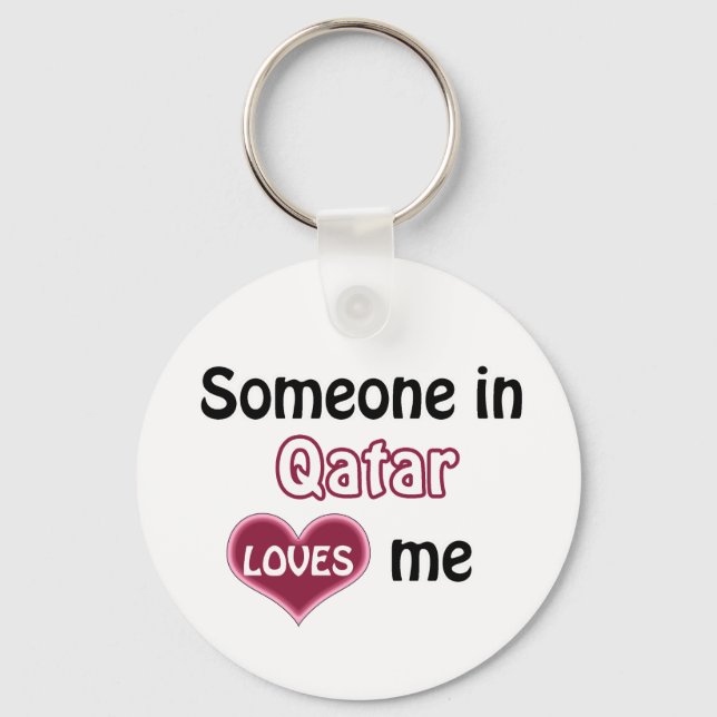 Porte-clés Quelqu'un au Qatar m'aime (Recto)