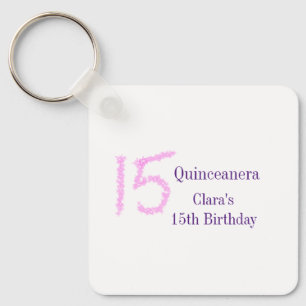 Porte-clés Quinceanera 15e anniversaire parties scintillant r