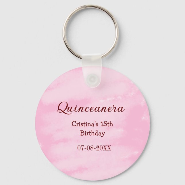 Porte-clés Quinceanera anos 15e anniversaire ajouter nom text (Recto)