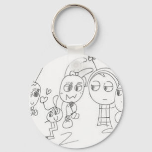 Porte-clés Quirky Doodle Style Antenne Amis Graphic Tee