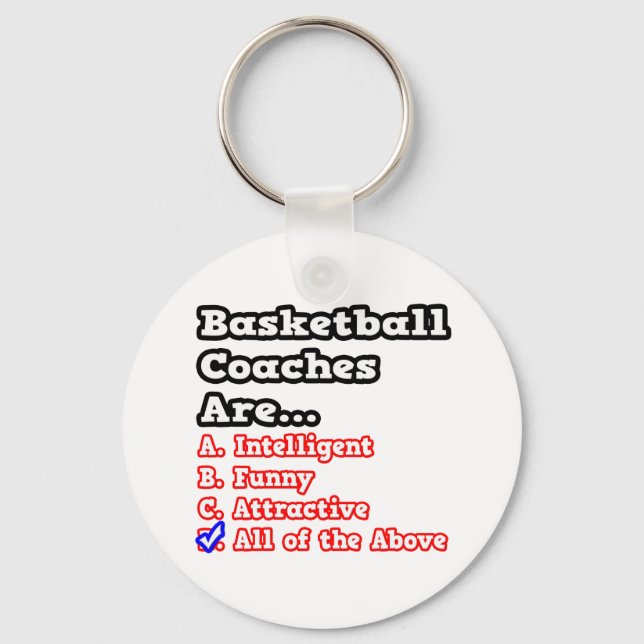 Porte-clés Quiz de l'entraîneur de basket...Plaisanterie (Recto)