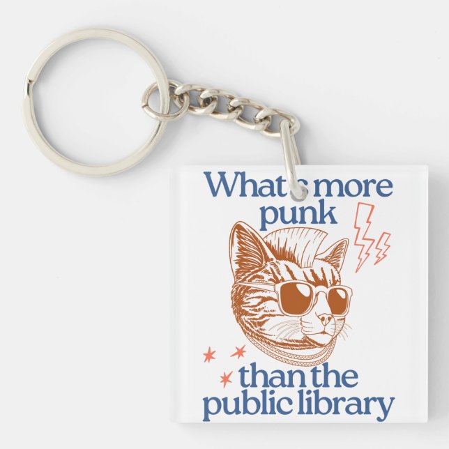 Porte-clés Quoi de plus punk que la bibliothèque publique (Devant)