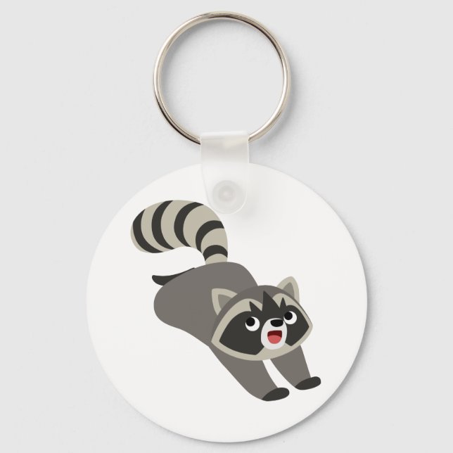 Porte-clés Raccoon de caricature mignonne Prankish (Recto)