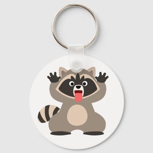 Porte-clés Raccoon de caricature très épais (Recto)